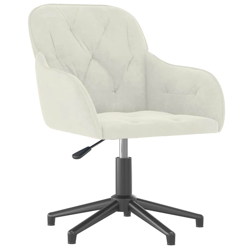 Scaun de birou pivotant, crem, catifea
