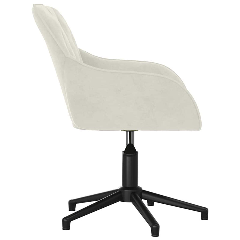 Scaun de birou pivotant, crem, catifea
