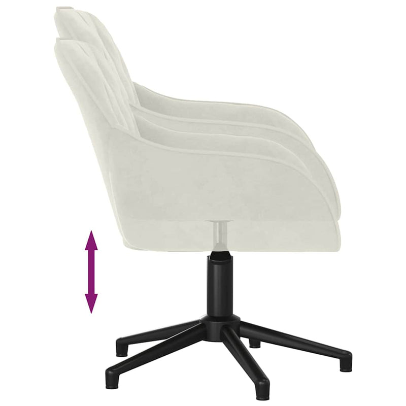 Scaun de birou pivotant, crem, catifea
