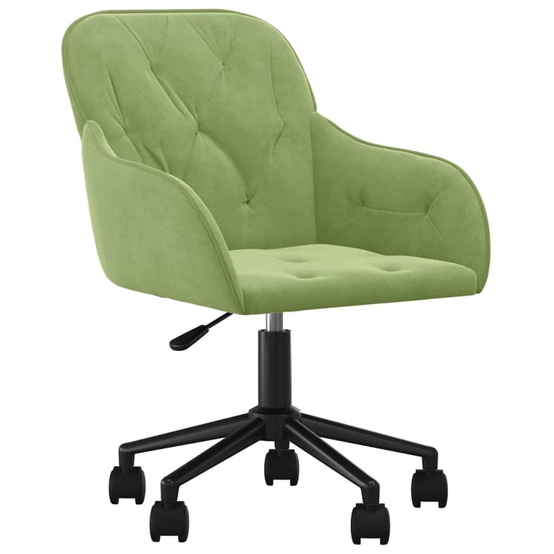 Scaun de birou pivotant, verde deschis, catifea