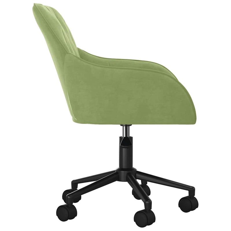 Scaun de birou pivotant, verde deschis, catifea