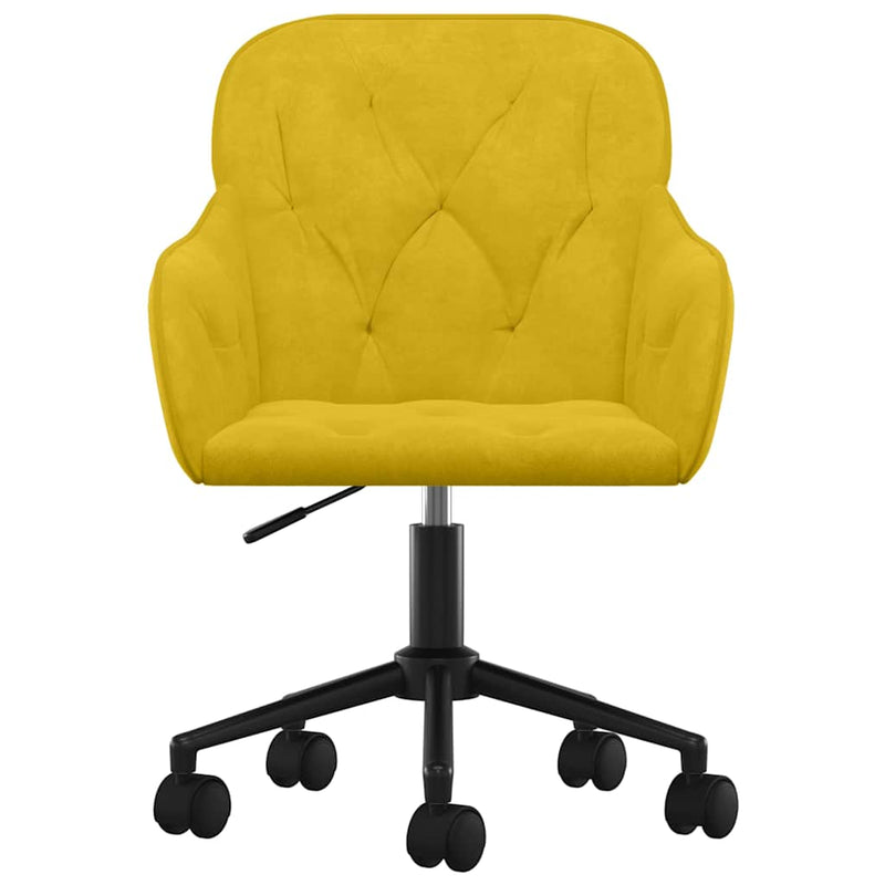 Scaun de birou pivotant, galben, catifea