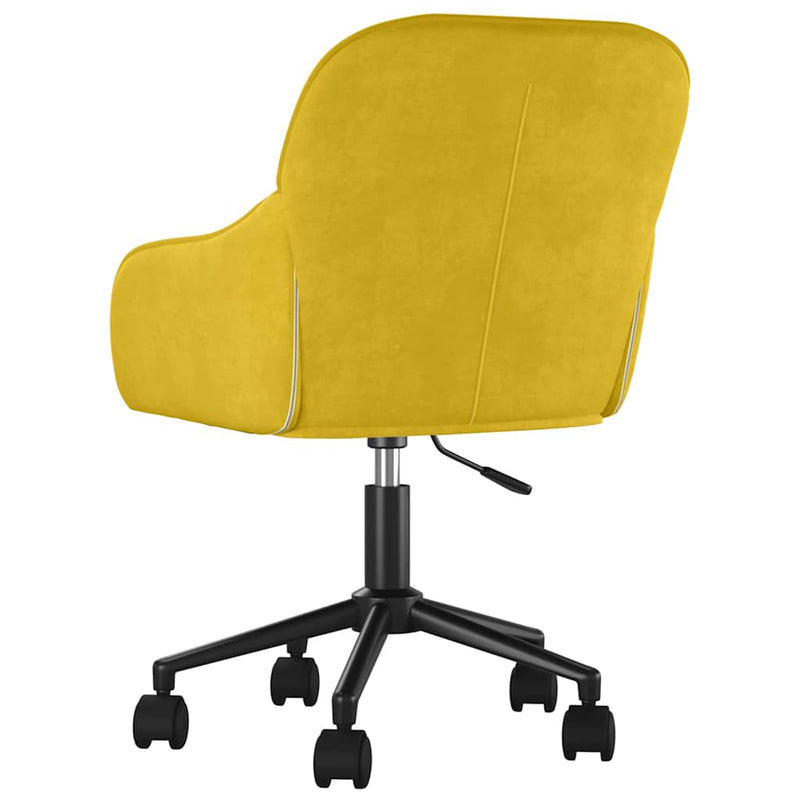 Scaun de birou pivotant, galben, catifea