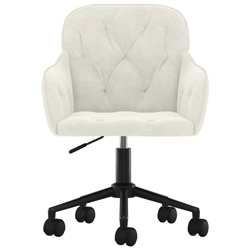 Scaun de birou pivotant, crem, catifea