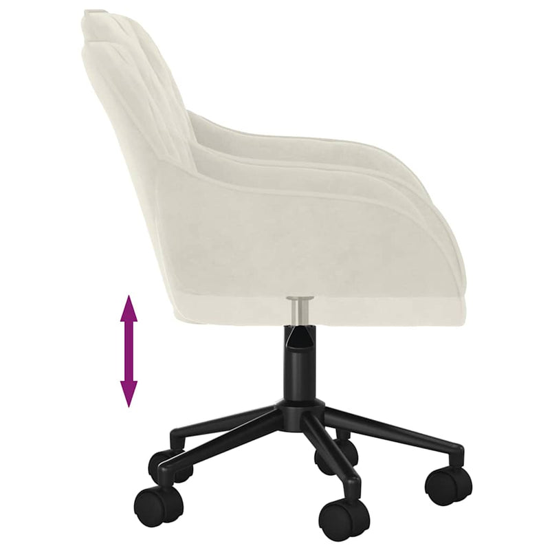 Scaun de birou pivotant, crem, catifea