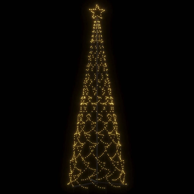 Brad de Crăciun în formă de con, alb cald, 500 LED-uri, 100x300 cm
