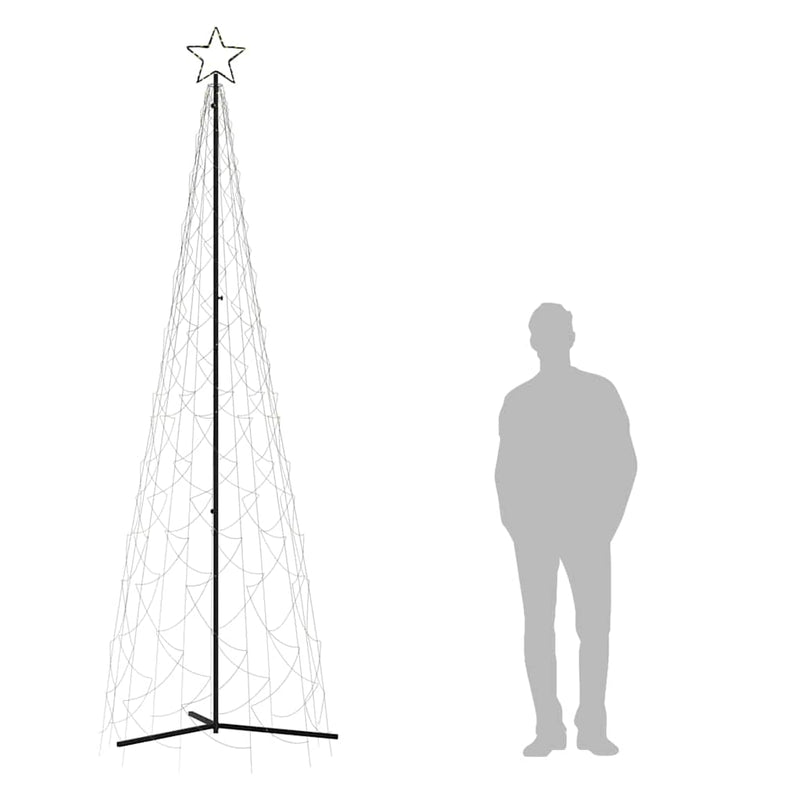 Brad de Crăciun în formă de con, alb cald, 500 LED-uri, 100x300 cm