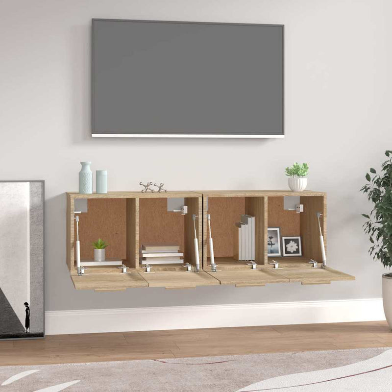 Dulapuri TV de perete 2 buc. stejar sonoma 60x36,5x35 cm lemn