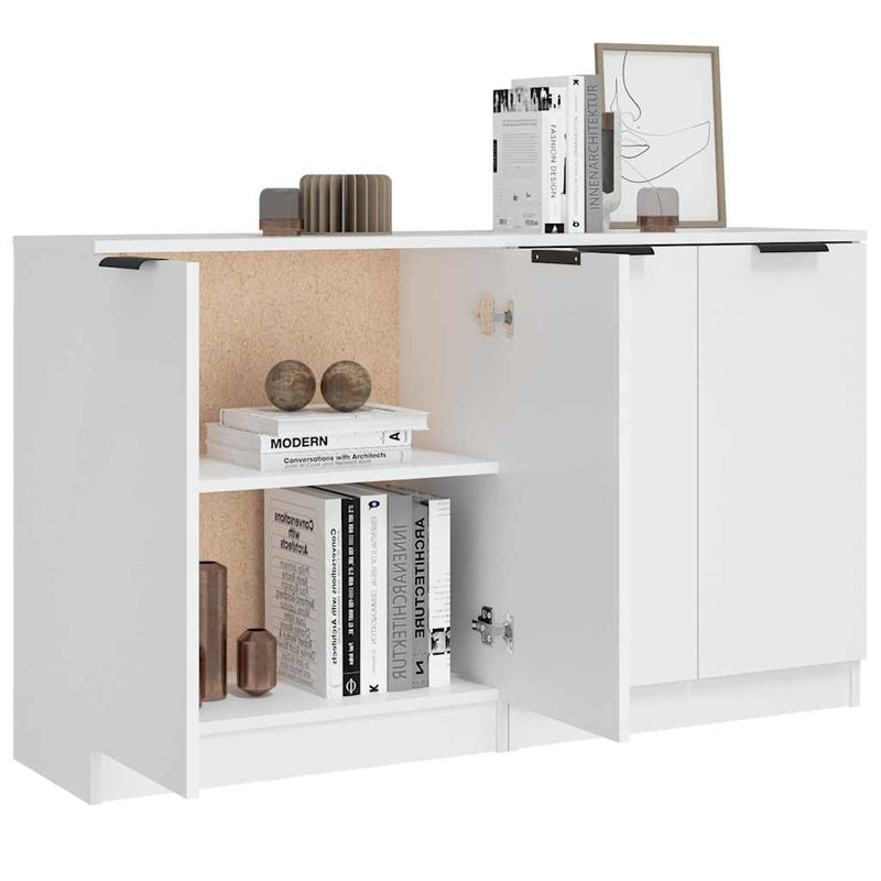 Servante, 2 piese, alb, 60x30x70 cm, lemn prelucrat