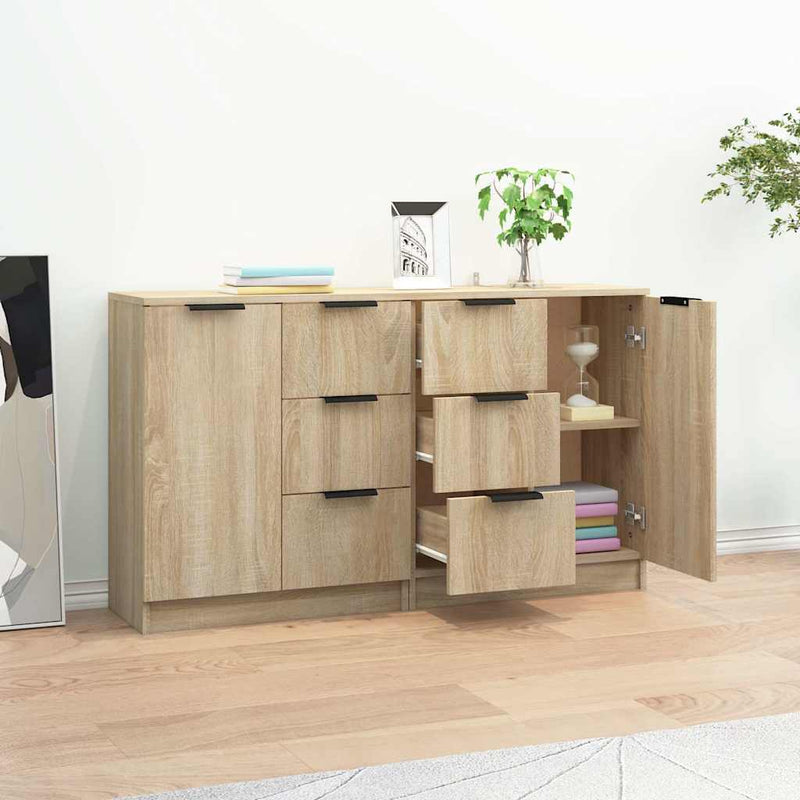 Servante, 2 buc., stejar sonoma, 60x30x70 cm, lemn prelucrat
