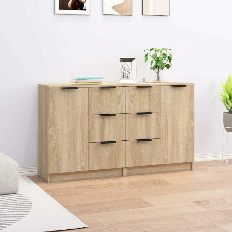 Servante, 2 buc., stejar sonoma, 60x30x70 cm, lemn prelucrat
