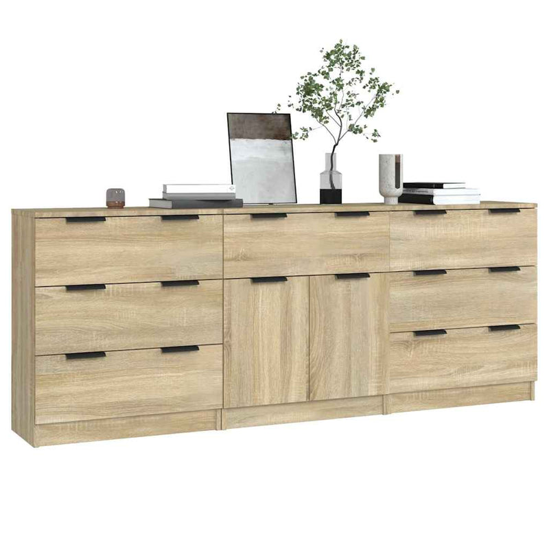 Servante, 3 piese, stejar sonoma, lemn prelucrat