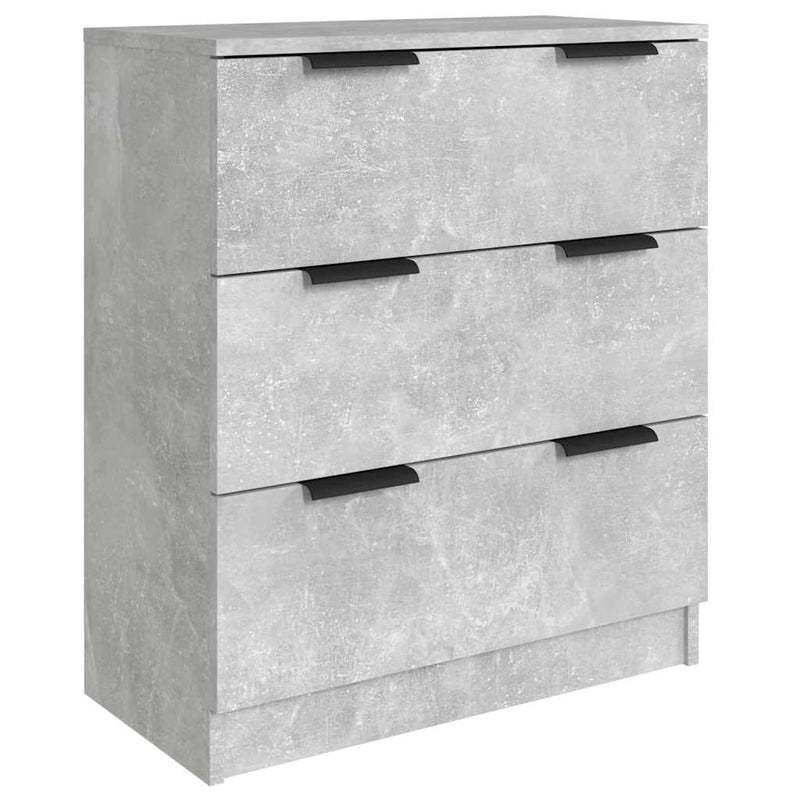 Servante, 3 piese, gri beton, lemn prelucrat