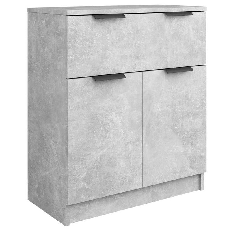 Servante, 3 piese, gri beton, lemn prelucrat