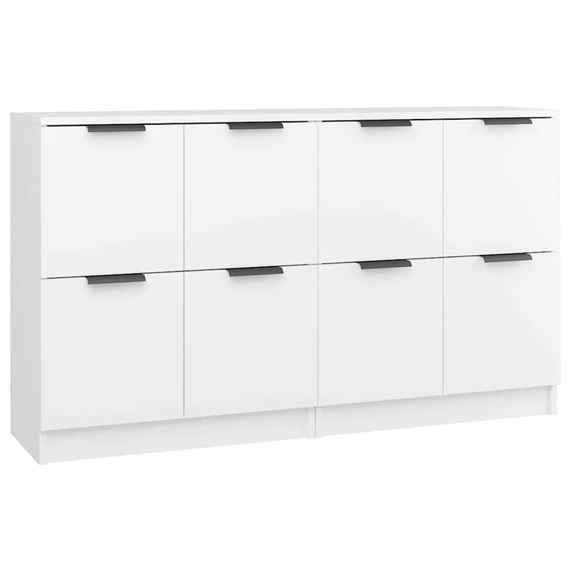 Servante, 2 piese, alb, 60x30x70 cm, lemn prelucrat