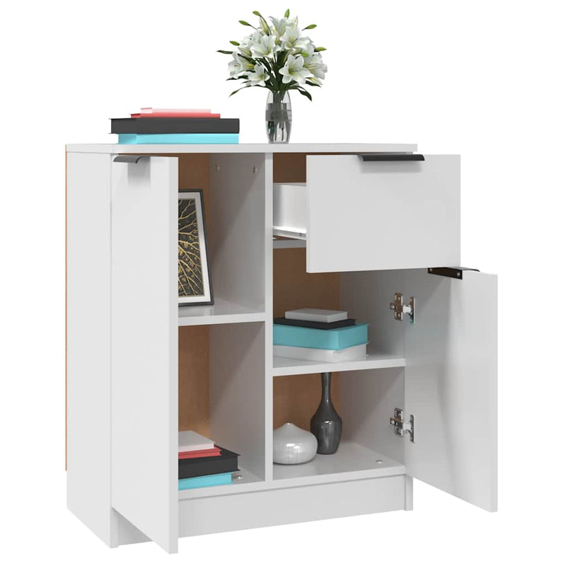 Servante, 2 piese, alb, 60x30x70 cm, lemn prelucrat