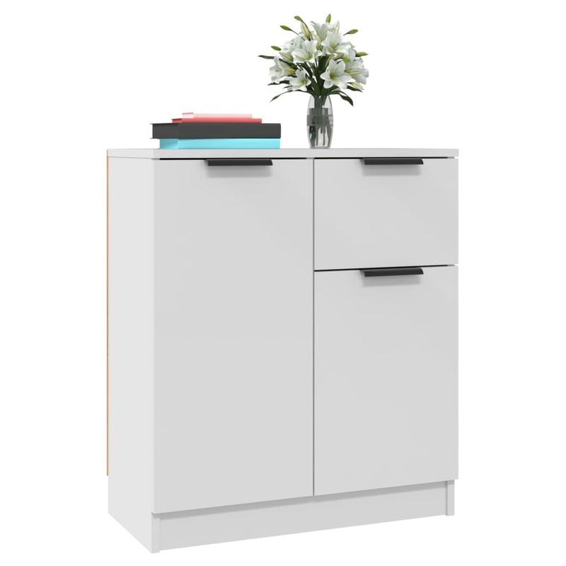 Servante, 2 piese, alb, 60x30x70 cm, lemn prelucrat