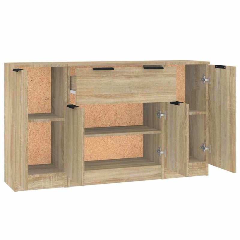 Servante, 3 piese, stejar sonoma, lemn prelucrat
