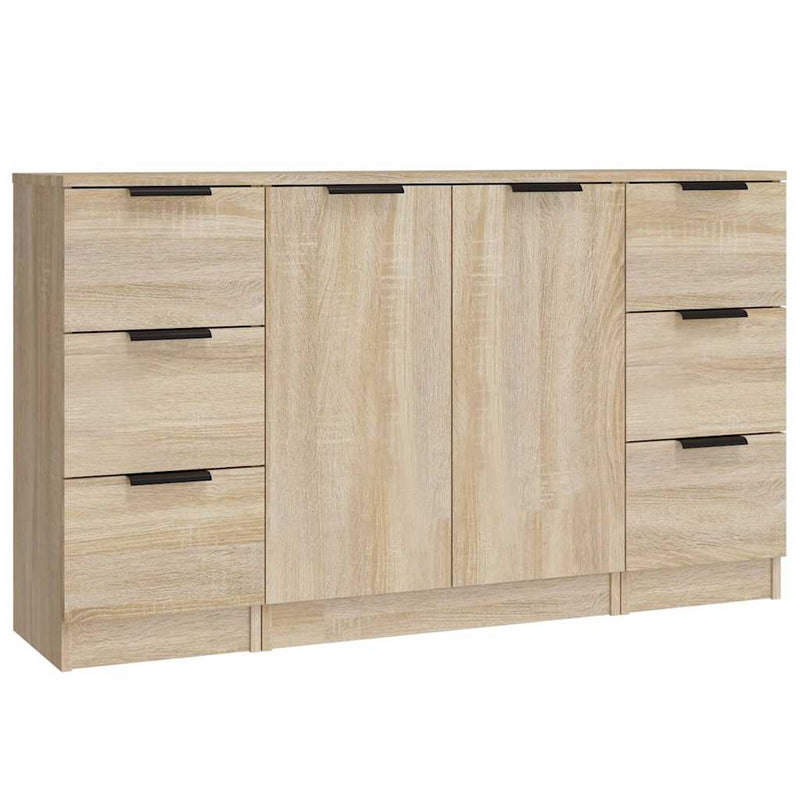 Servante, 3 piese, stejar sonoma, lemn prelucrat