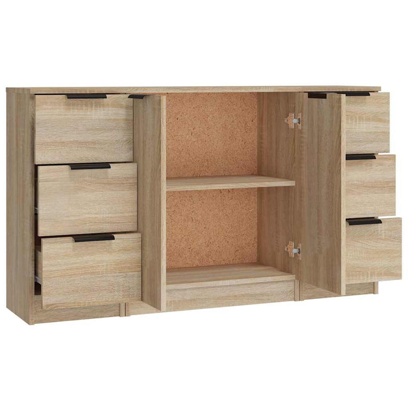 Servante, 3 piese, stejar sonoma, lemn prelucrat