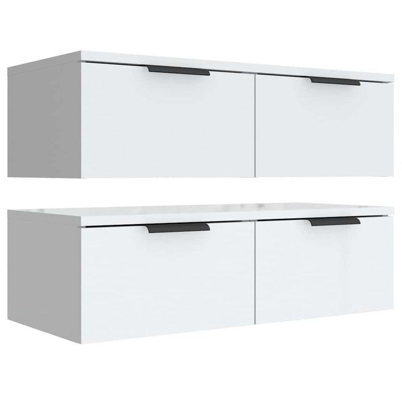 Dulapuri de perete, 2 buc., alb, 68x30x20 cm, lemn prelucrat
