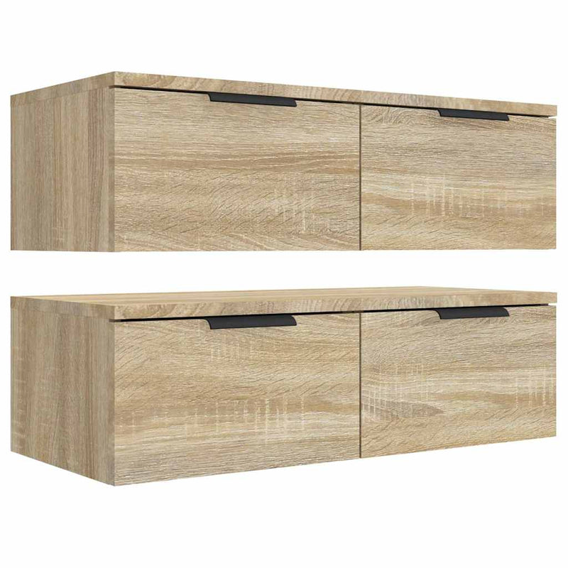 Dulapuri perete 2 buc, stejar sonoma 68x30x20 cm lemn prelucrat
