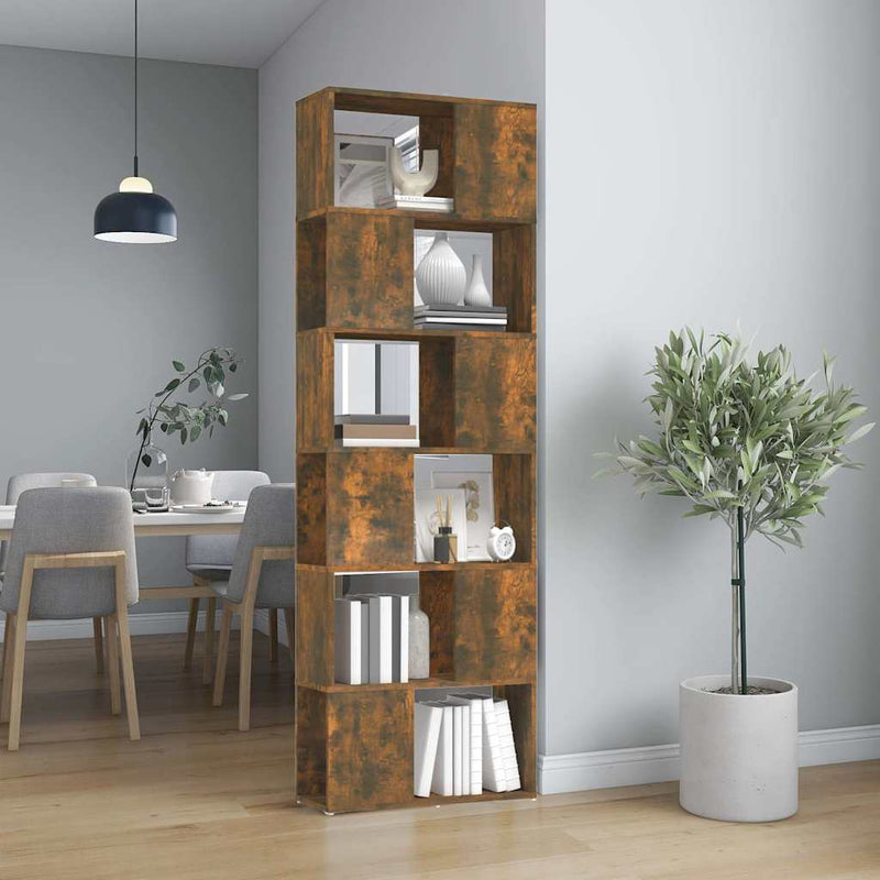 Bibliotecă/Separator de cameră, stejar fumuriu, 60x24x186 cm