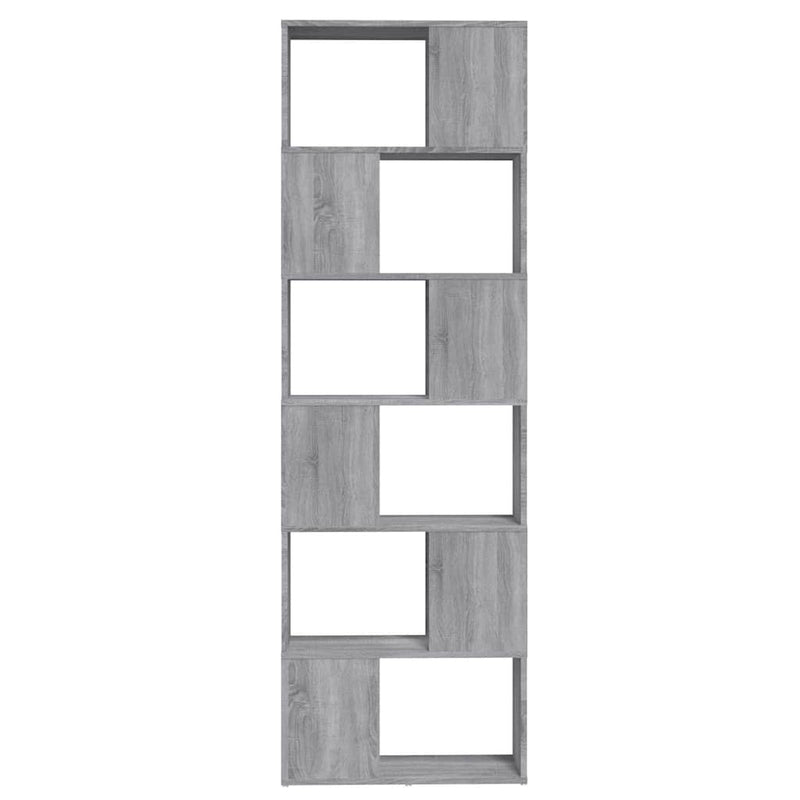 Bibliotecă/Separator de cameră, gri sonoma, 60x24x186 cm