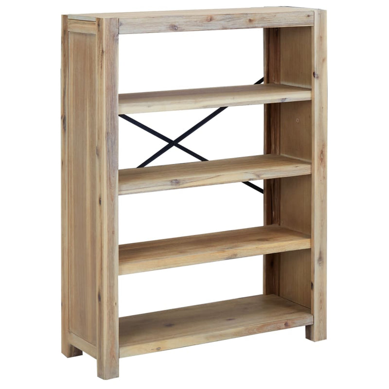 Bibliotecă cu 4 rafturi, 80x30x110 cm, lemn masiv de acacia