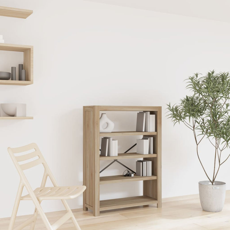 Bibliotecă cu 4 rafturi, 80x30x110 cm, lemn masiv de acacia