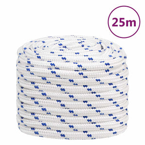 Frânghie de barcă, alb, 20 mm, 25 m, polipropilenă