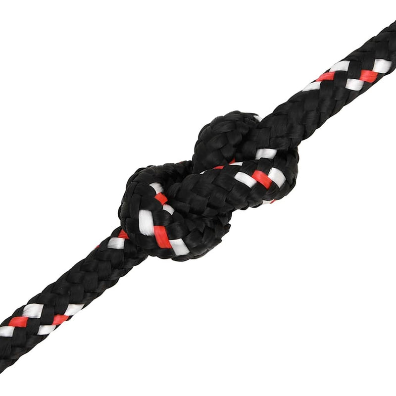 Frânghie de barcă, negru, 6 mm, 25 m, polipropilenă