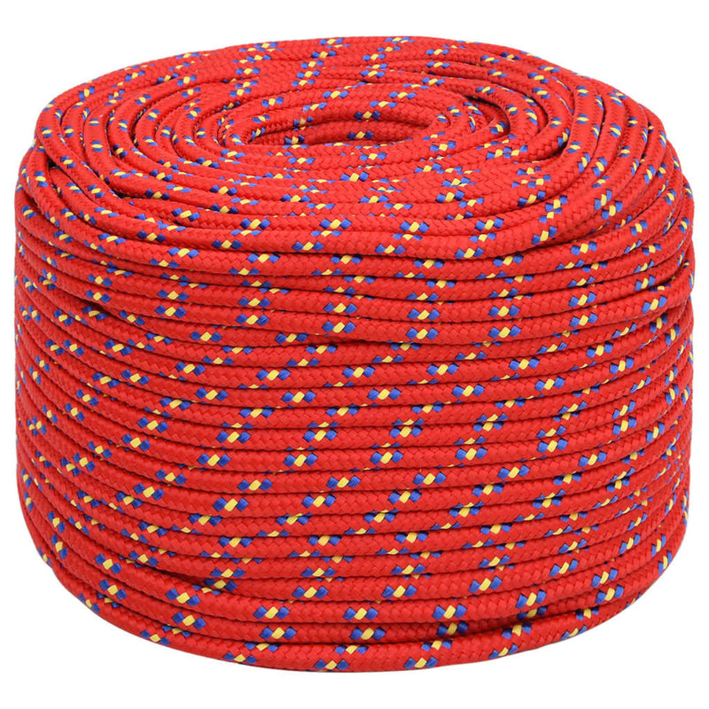 Frânghie de barcă, roșu, 6 mm, 50 m, polipropilenă