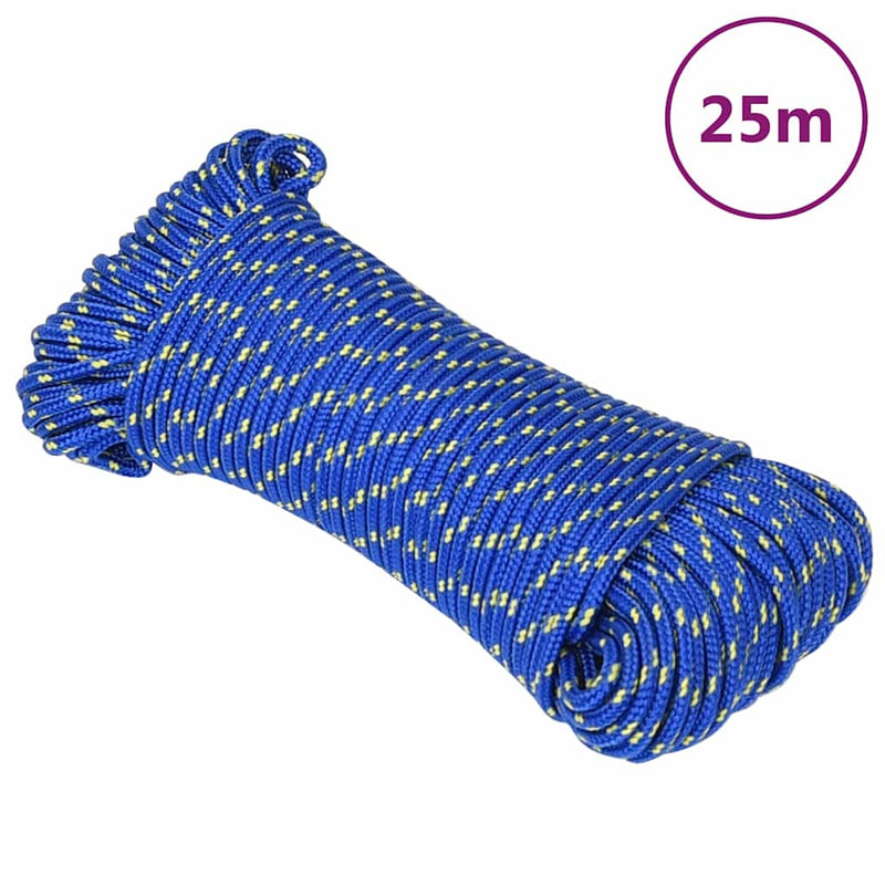 Frânghie de barcă, albastru, 3 mm, 25 m, polipropilenă
