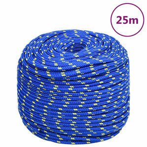 Frânghie de barcă, albastru, 8 mm, 25 m, polipropilenă