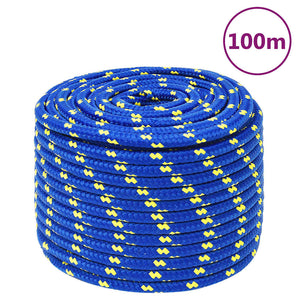Frânghie de barcă, albastru, 12 mm, 100 m, polipropilenă