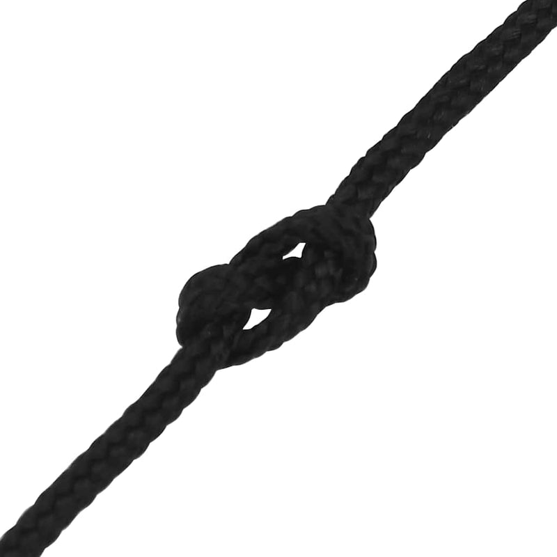 Frânghie de barcă, negru complet, 3 mm, 250 m, polipropilenă