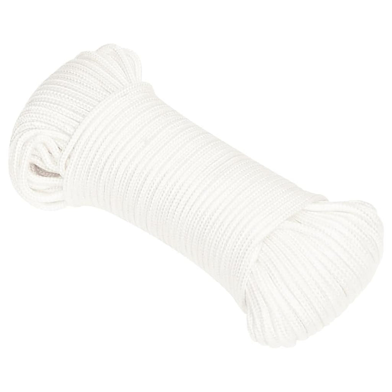 Frânghie de barcă, alb complet, 3 mm, 500 m, polipropilenă
