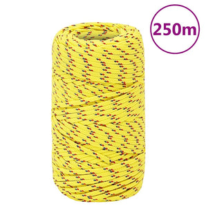 Frânghie de barcă, galben, 2 mm, 250 m, polipropilenă