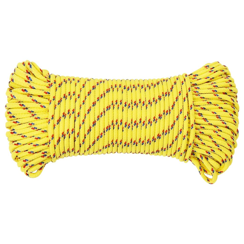 Frânghie de barcă, galben, 3 mm, 50 m, polipropilenă