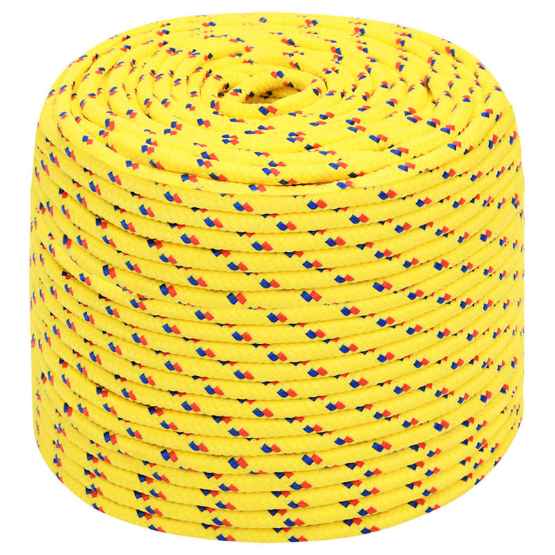 Frânghie de barcă, galben, 6 mm, 100 m, polipropilenă