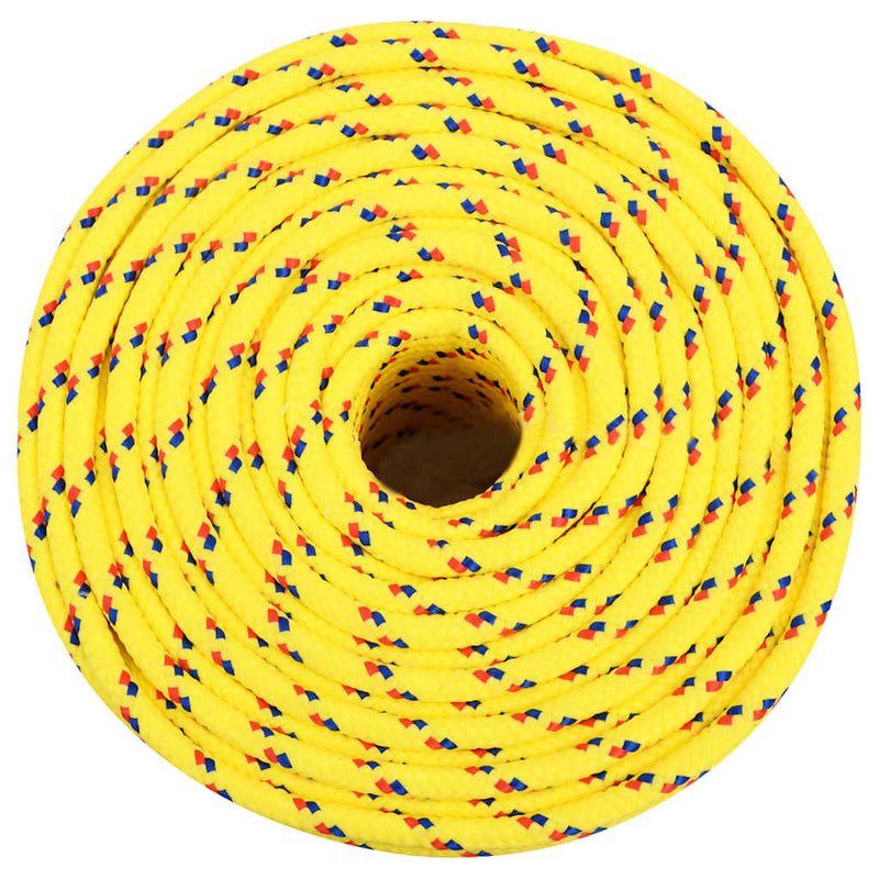 Frânghie de barcă, galben, 6 mm, 100 m, polipropilenă