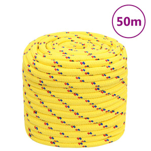 Frânghie de barcă, galben, 16 mm, 50 m, polipropilenă