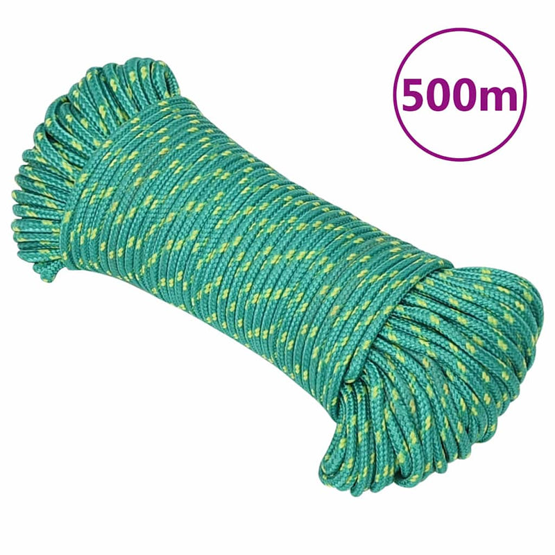 Frânghie de barcă, verde, 5 mm, 500 m, polipropilenă