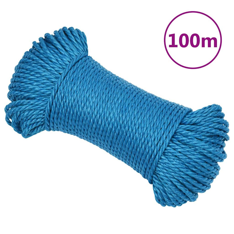 Frânghie de lucru, albastru, 6 mm, 100 m, polipropilenă