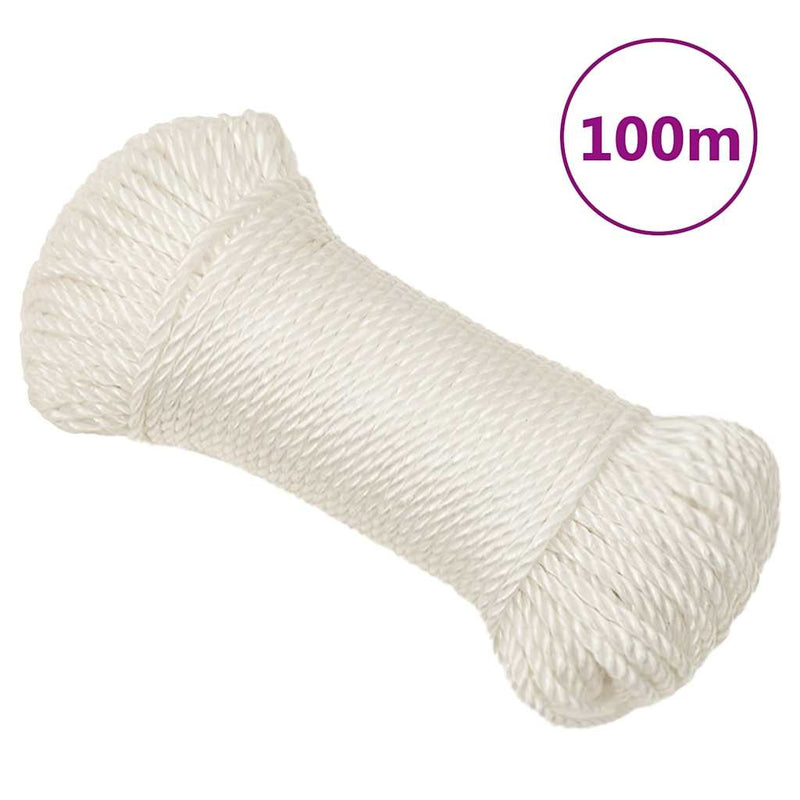 Frânghie de lucru, alb, 6 mm, 100 m, polipropilenă