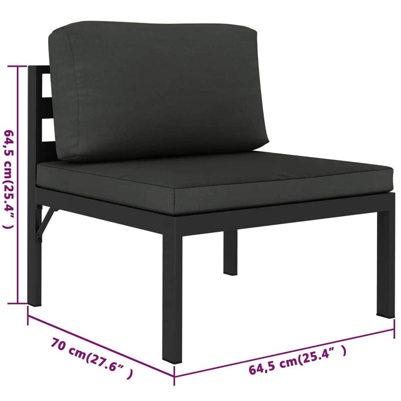 Set mobilier de grădină cu perne, 6 piese, antracit, aluminiu