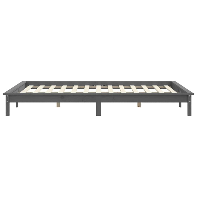 Cadru de pat King Size, gri, 150x200 cm, lemn masiv de pin