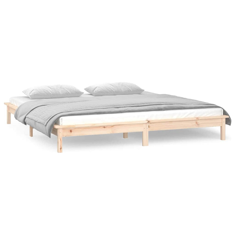 Cadru de pat cu LED, 160x200 cm, lemn masiv