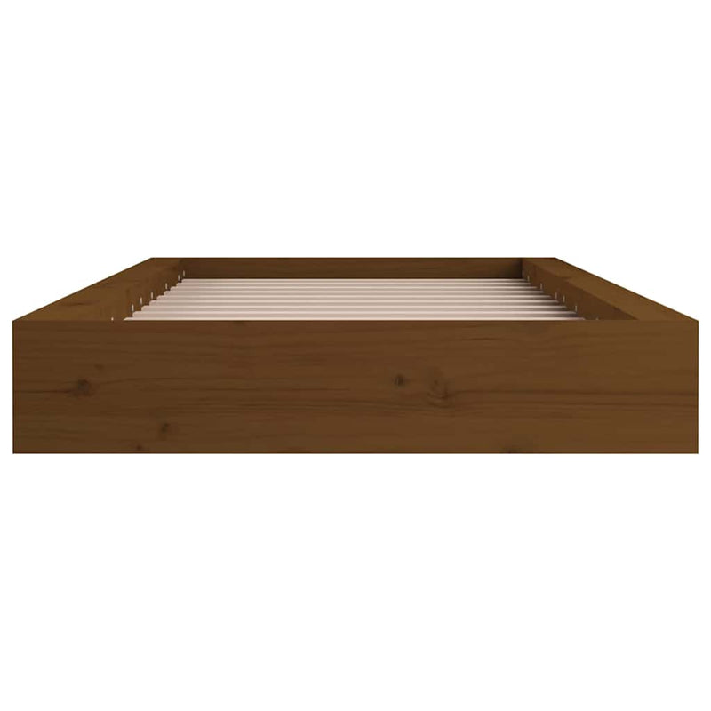 Cadru de pat mic Single maro miere 75x190 cm lemn masiv